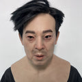 Ultra Realistic Asian Male Silicone Mask with Hair – Full Head Human Face Mask for Disguise, Film & Real-Life Transformation