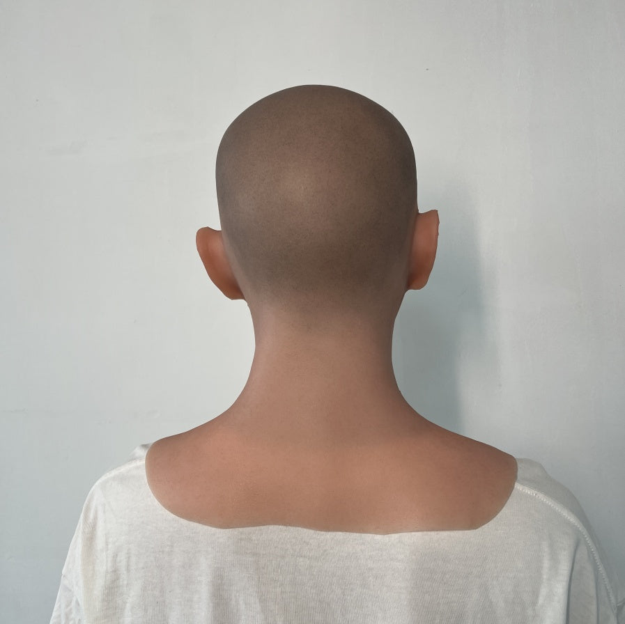 Máscara de silicona masculina calva ultrarrealista – Máscara de cabeza completa para disfraz, cine y transformación diaria