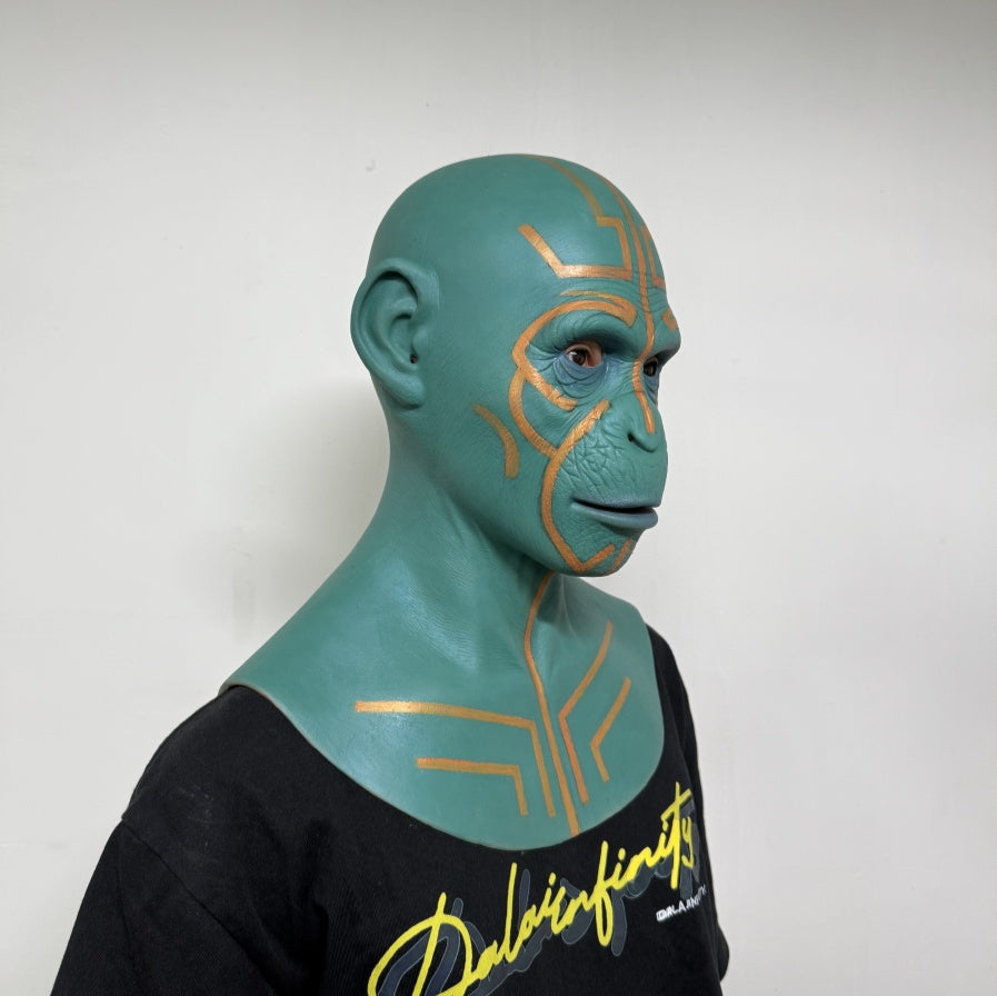 Máscara tribal alienígena de cabeza completa – Máscara futurista para cosplay de Halloween y atrezzo de cine