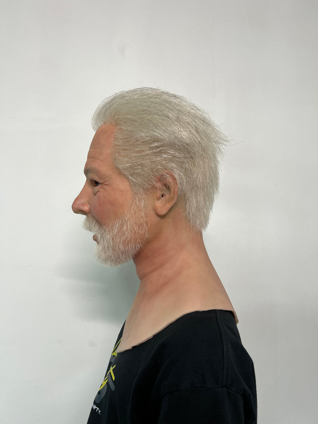 Ultra Realistic Silicone Mask Old Man with White Hair & Beard – Wise Elder Face for Film, Roleplay & Content Creation