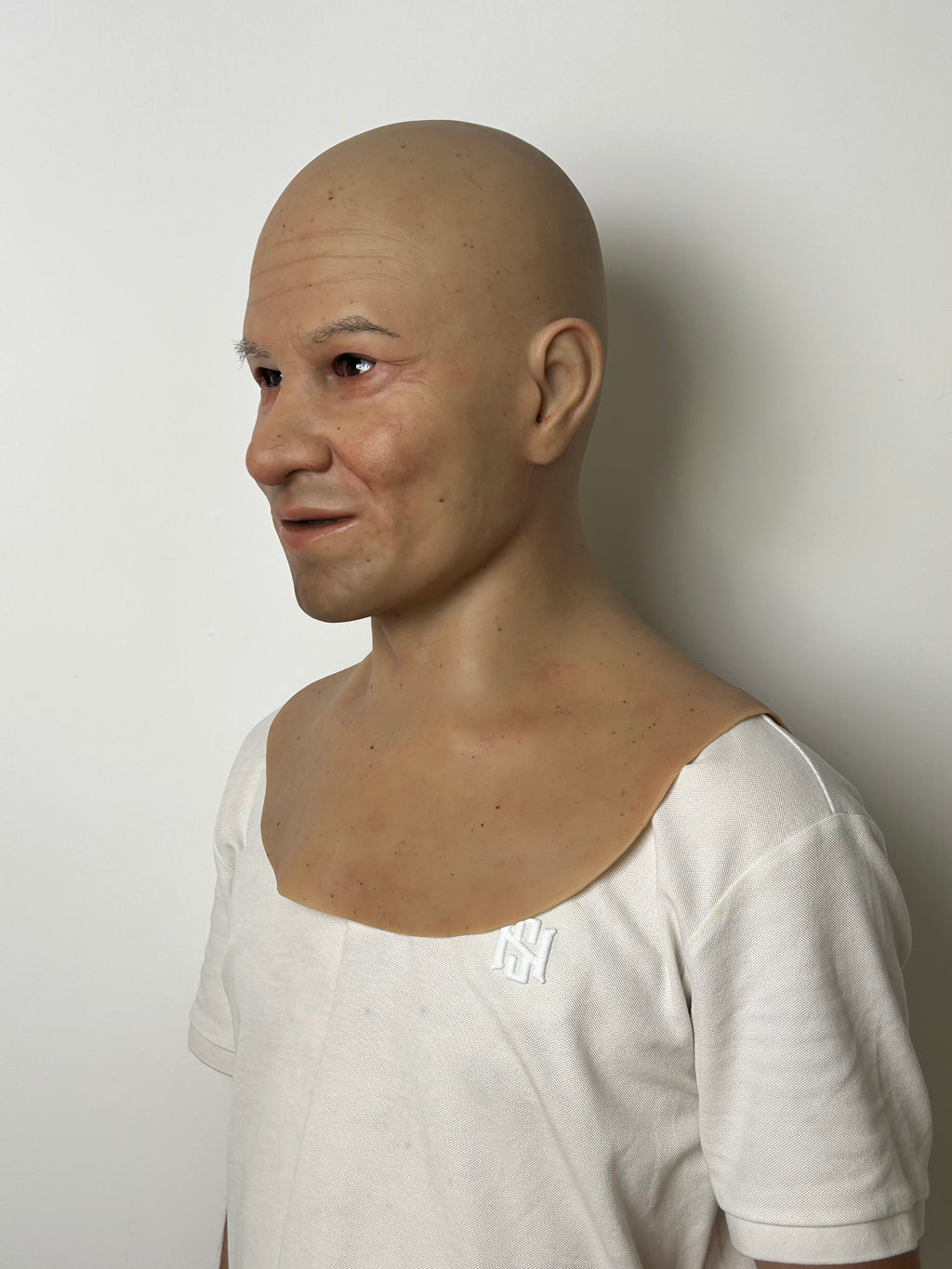 Ultra Realistic Bald Middle-Aged Silicone Mask Full Head – Hyper Real Male Disguise Mask for Prank, Cosplay & Film