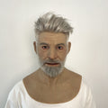 Ultra Realistic Elderly Man Silicone Mask with Hair – Full Head Old Man Disguise Mask for Film, Cosplay & Prank