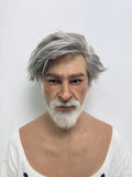 Ultra Realistic Old Man Silicone Mask Full Head with Beard for Cosplay & Film