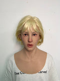 Ultra Realistic Blonde Female Silicone Mask Full Head – Hyper Real Young Woman Mask for Cosplay, Disguise & Film
