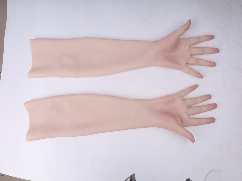 Ultra Realistic Female Silicone Hands with Forearm – Lifelike Wearable Hands for Full Disguise, Cosplay & Film