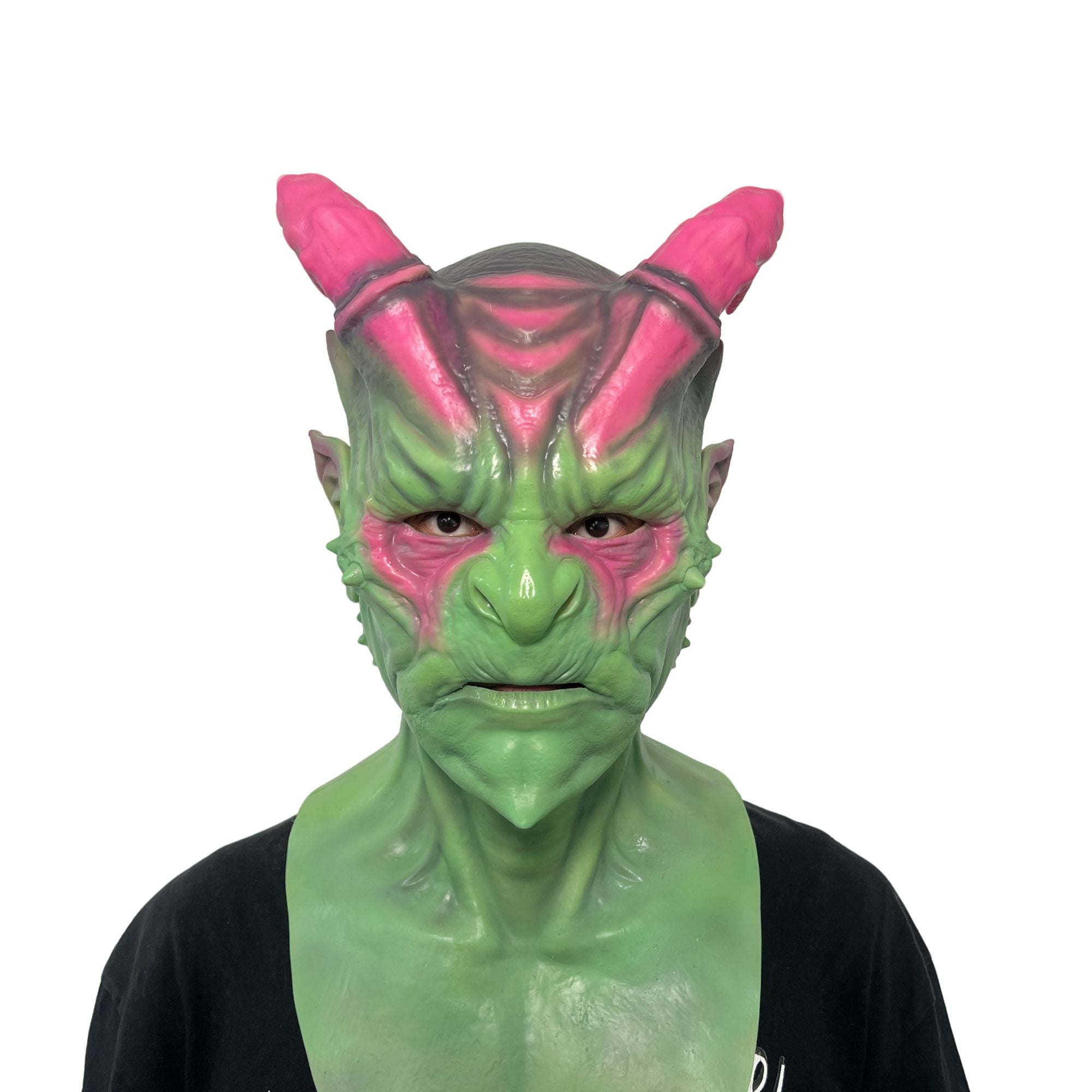 Máscara de demonio alienígena de cabeza completa - Máscara colorida de criatura fantástica para Halloween, cosplay y contenido viral