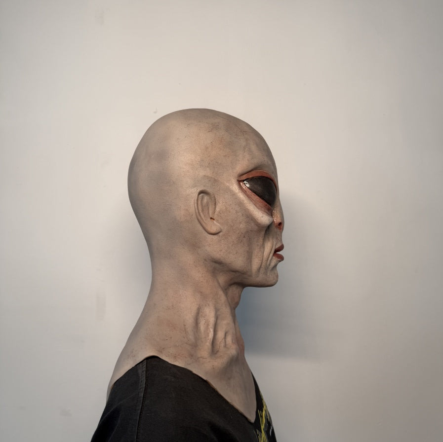 Ultra Realistic Gray Alien Silicone Mask – Full Head UFO Extraterrestrial Mask for Film, Cosplay & Disguise