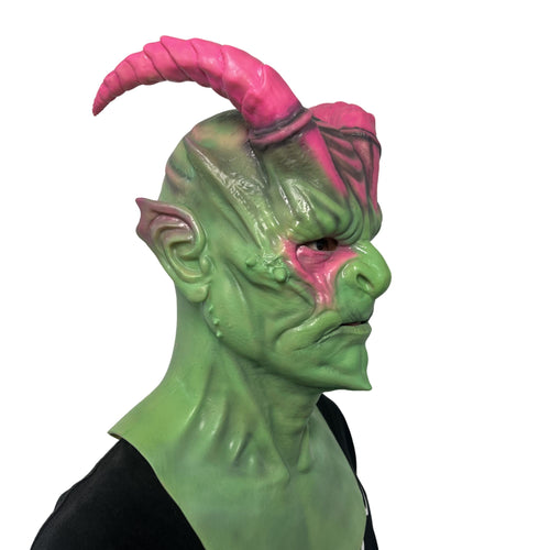 Máscara de demonio alienígena de cabeza completa - Máscara colorida de criatura fantástica para Halloween, cosplay y contenido viral