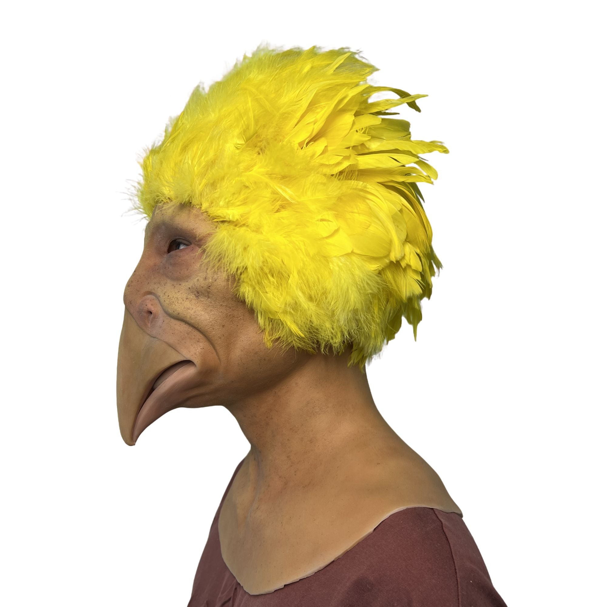 Divertida Máscara de Pájaro Amarillo de Cabeza Completa – Máscara Realista de Animal para Cosplay, Halloween, Fiestas y Bromas