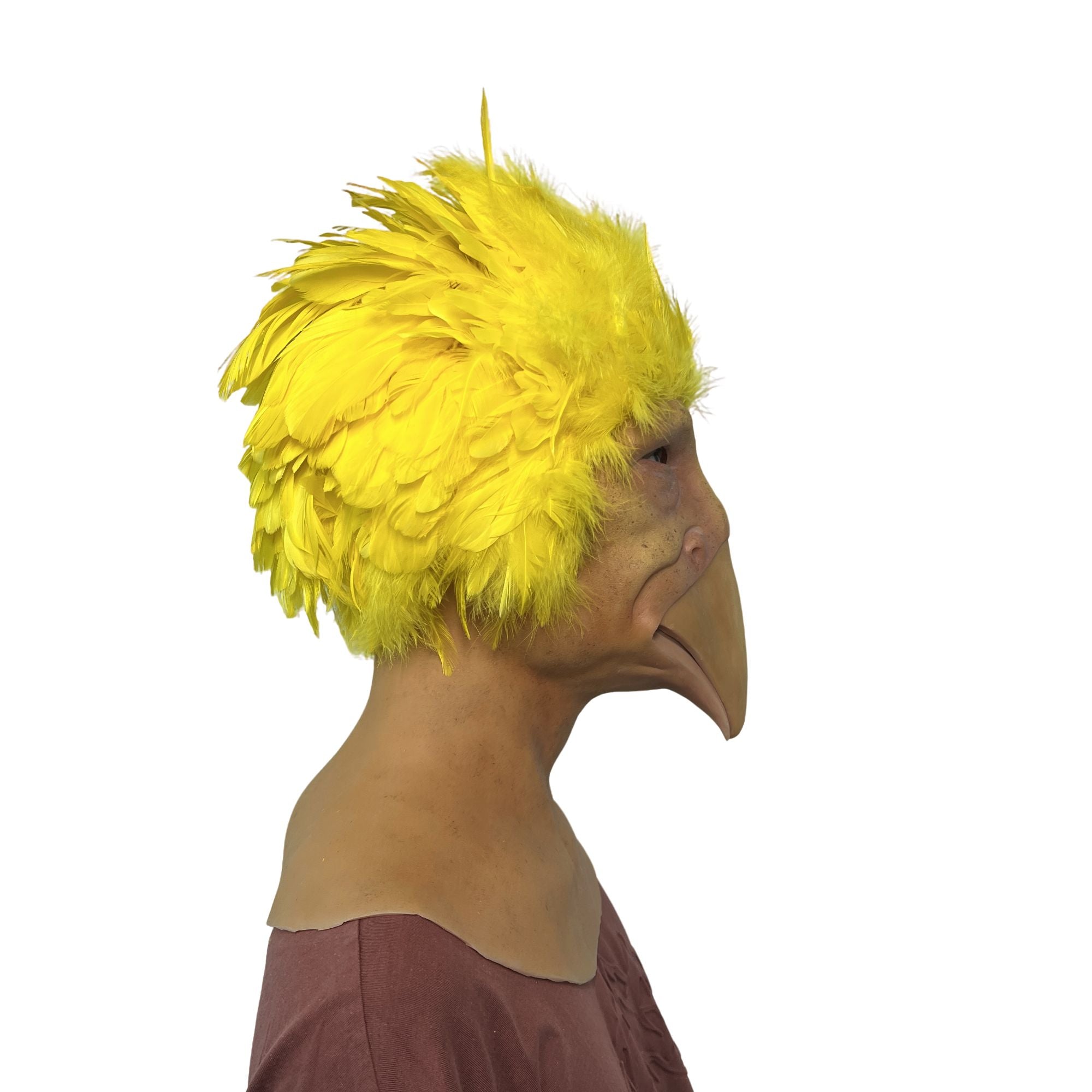 Divertida Máscara de Pájaro Amarillo de Cabeza Completa – Máscara Realista de Animal para Cosplay, Halloween, Fiestas y Bromas