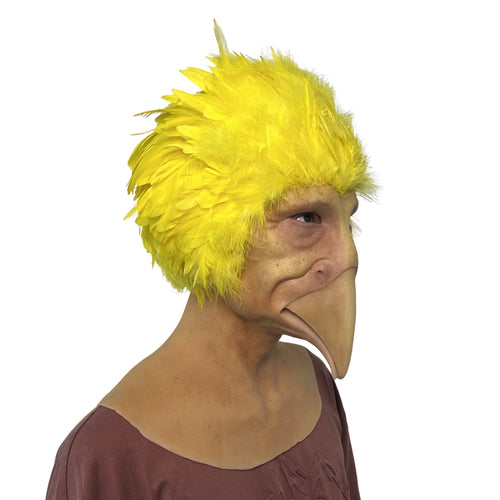 Divertida Máscara de Pájaro Amarillo de Cabeza Completa – Máscara Realista de Animal para Cosplay, Halloween, Fiestas y Bromas