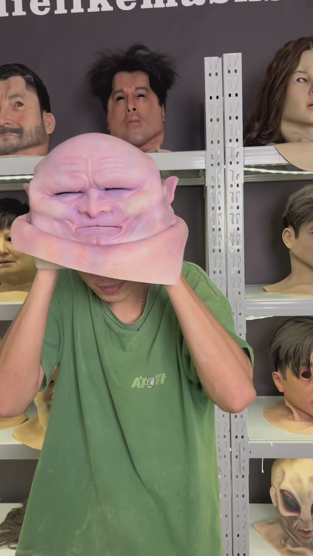 Ultra Realistic Alien Silicone Mask Full Head – Hyper Real Creature Mask for Cosplay, Film FX & Halloween
